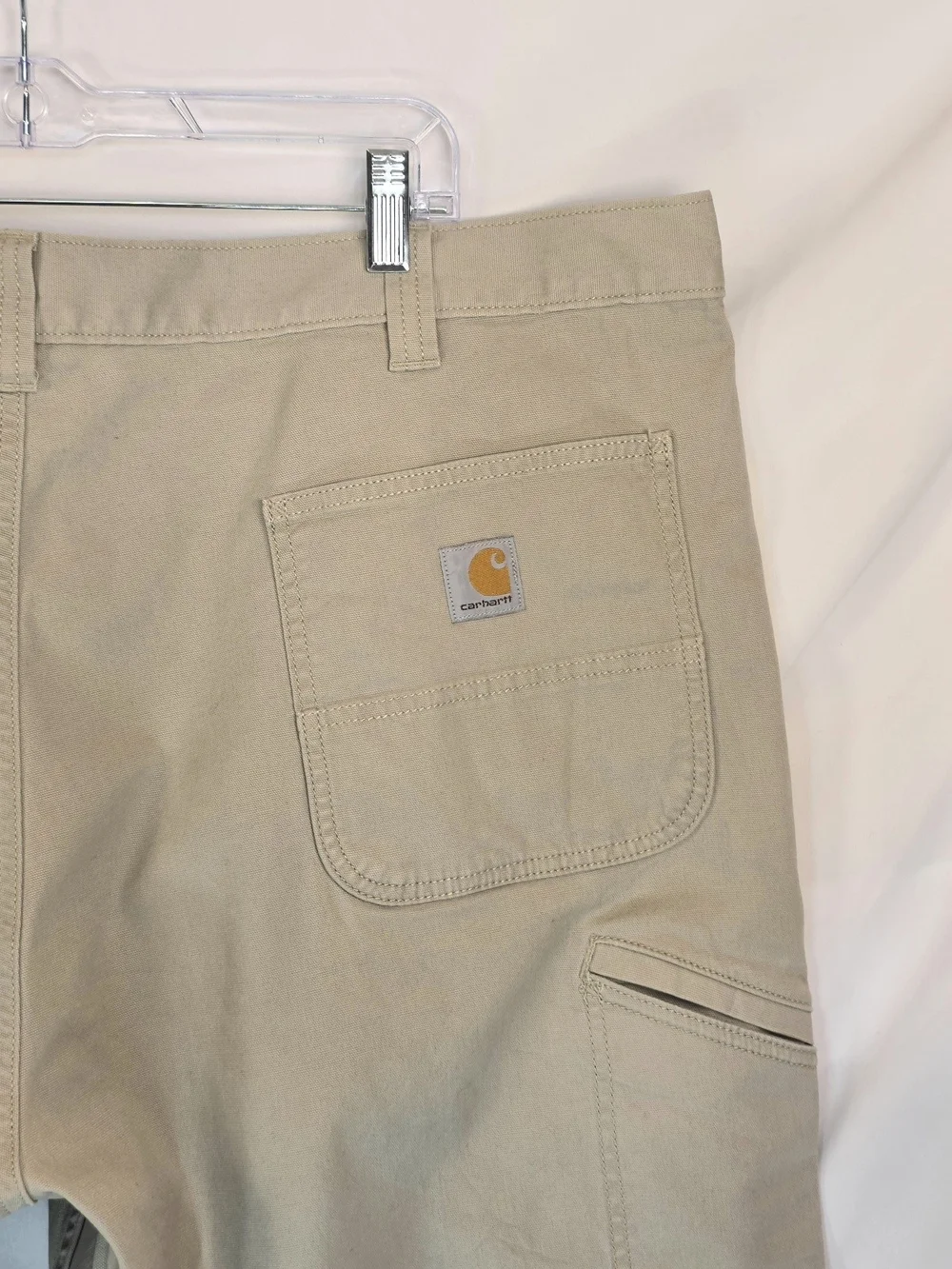 NWT Carhartt Rugged Flex Canvas Work Shorts Mens 46 Tan Relaxed Fit BS2514-M